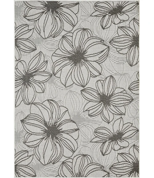 Loomaknoti Breyleigh Cerimia Cream/Gray EB007 5 ft. 3 in. X 7 ft. 3 in. Rectangle Rug