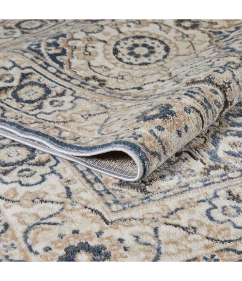 Loomaknoti Kehleigh Dravan Blue/Cream EK001 6 ft. 7 in. X 9 ft. 2 in. Rectangle Rug