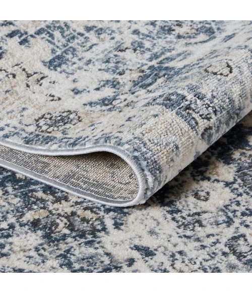 Loomaknoti Kehleigh Azbailie Blue/Cream EK015 2 ft. X 6 ft. 7 in. Rectangle Rug