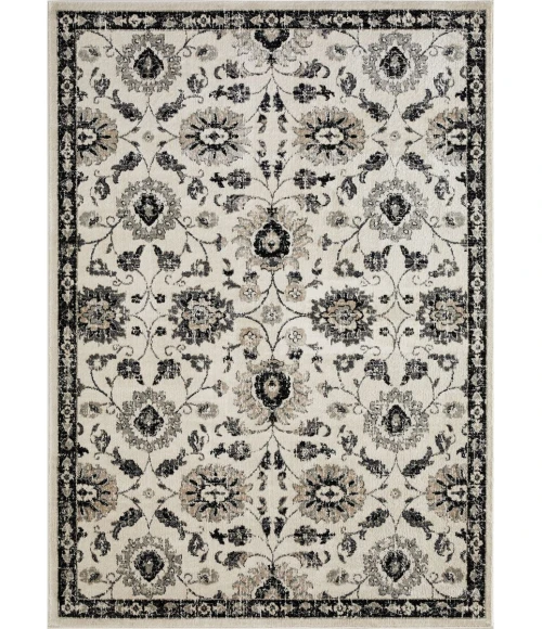 Loomaknoti Celena Ashbil Cream/Blue EC005 6 ft. 7 in. X 9 ft. 2 in. Rectangle Rug