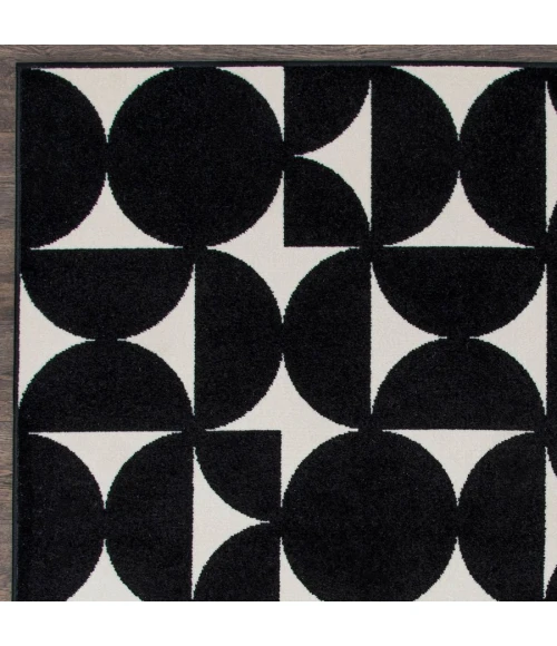 Loomaknoti Tecopa Sevella Black/White ETR07BLW85 9 ft. 10 in. X 12 ft. 10 in. Rectangle Rug