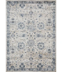 Loomaknoti Kehleigh Aylesh Cream/Blue EK016 5 ft. 3 in. X 7 ft. 3 in. Rectangle Rug