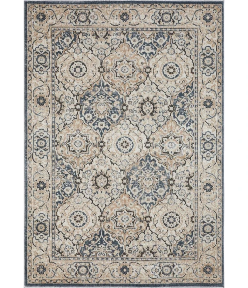 Loomaknoti Kehleigh Dravan Blue/Cream EK001 6 ft. 7 in. X 9 ft. 2 in. Rectangle Rug