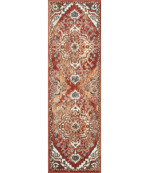 Loomaknoti Alsbrooke Zailorn Orange/Red EA006 2 ft. X 6 ft. 7 in. Rectangle Rug