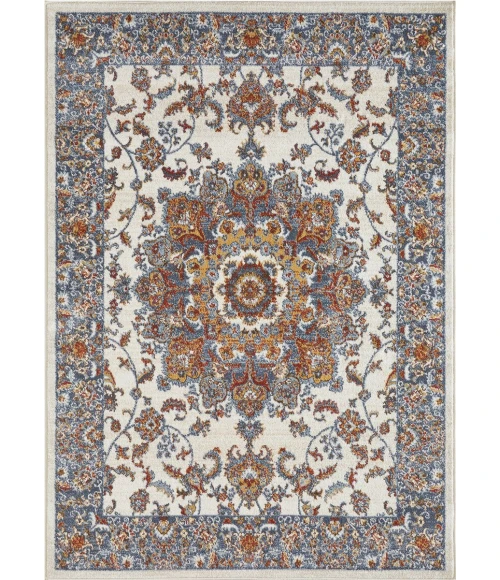 Loomaknoti Alsbrooke Amrenta Cream/Blue EA001 4 ft. X 6 ft. Rectangle Rug