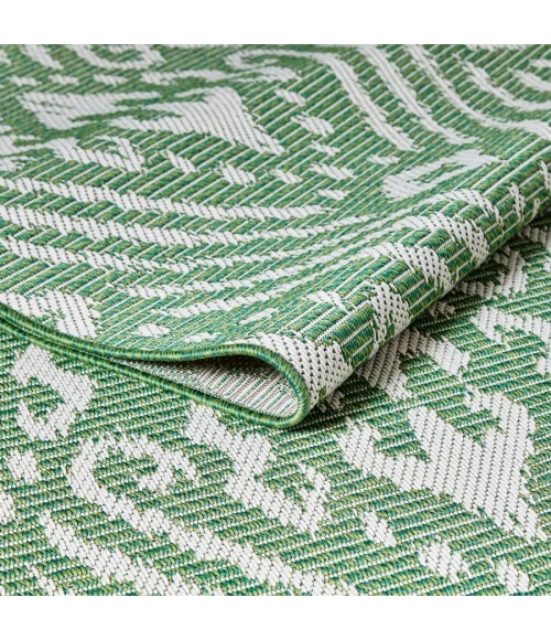 Loomaknoti Breyleigh Calitrah Green/Cream EB005 4 ft. X 6 ft. Rectangle Rug