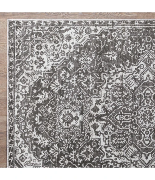 Loomaknoti Rhane Valeina Gray/Cream ER004 2 ft. X 6 ft. 7 in. Rectangle Rug