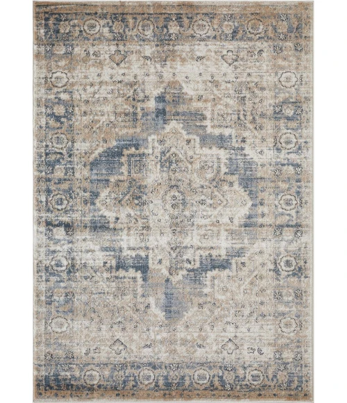 Loomaknoti Kehleigh Alarik Blue/Cream EK005 7 ft. 10 in. X 9 ft. 10 in. Rectangle Rug
