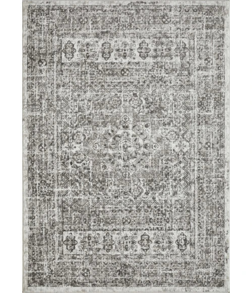 Loomaknoti Rhane Andallie Gray/Cream ER016 5 ft. 3” X 7 ft. 3” Rectangle Rug