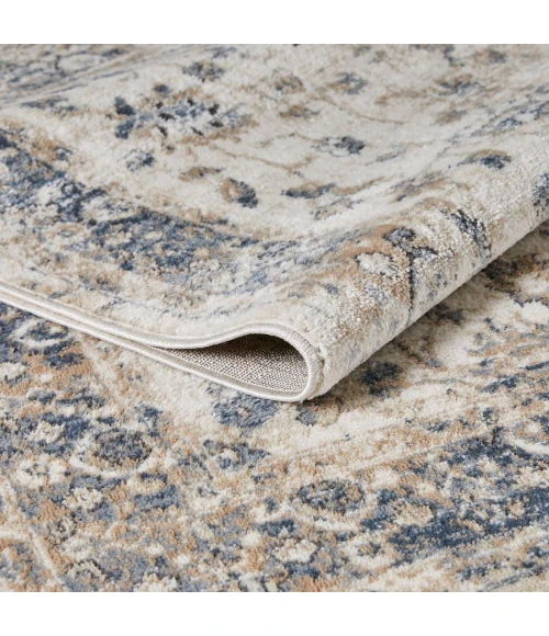 Loomaknoti Kehleigh Adrean Cream/Blue EK008 9 ft. 10 in. X 12 ft. 10 in. Rectangle Rug