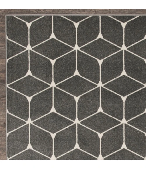Loomaknoti Tecopa Shamid Gray/White ETR09GRW85 9 ft. 10 in. X 12 ft. 10 in. Rectangle Rug