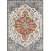 Loomaknoti Alsbrooke Kapirah Cream/Blue EA008 5 ft. 3 in. X 7 ft. 3 in. Rectangle Rug