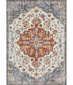 Loomaknoti Alsbrooke Kapirah Cream/Blue EA008 5 ft. 3 in. X 7 ft. 3 in. Rectangle Rug