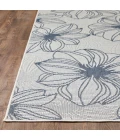 Loomaknoti Breyleigh Cerimia Cream/Blue EB007 5 ft. 3 in. X 7 ft. 3 in. Rectangle Rug