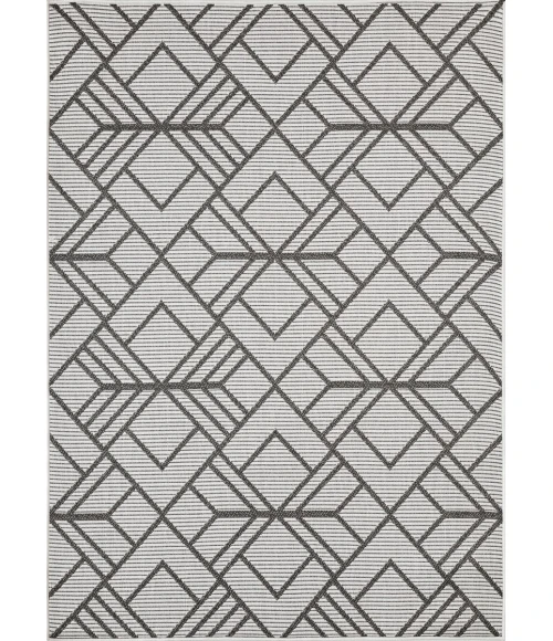 Loomaknoti Breyleigh Charske Cream/Gray EB002 5 ft. 3 in. X 7 ft. 3 in. Rectangle Rug
