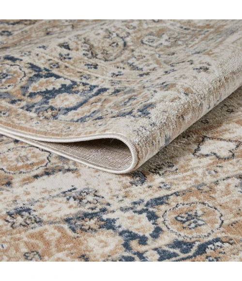Loomaknoti Kehleigh Zayari Cream/Blue EK006 2 ft. X 3 ft. Rectangle Rug