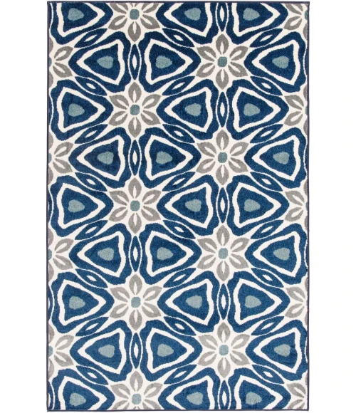 Loomaknoti Tecopa Kerin Blue/White ETR02BWH65 7 ft. 10 in. X 9 ft. 10 in. Rectangle Rug