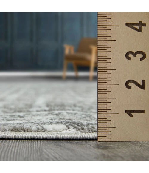 Loomaknoti Rhane Aberd Gray/Cream ER007 9 ft. 10 in. X 12 ft. 10 in. Rectangle Rug