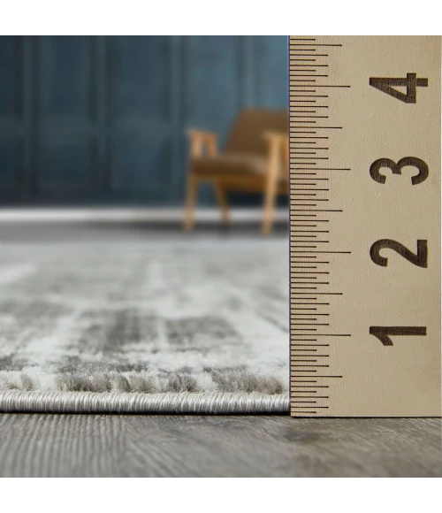 Loomaknoti Rhane Akason Gray/Cream ER009 7 ft. 10 in. X 9 ft. 10 in. Rectangle Rug