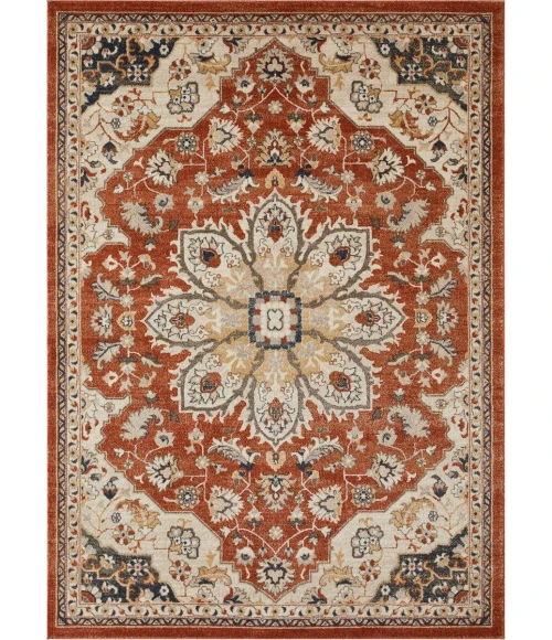 Loomaknoti Malanie Charler Red/Beige EM002 9 ft. 10 in. X 12 ft. 10 in. Rectangle Rug