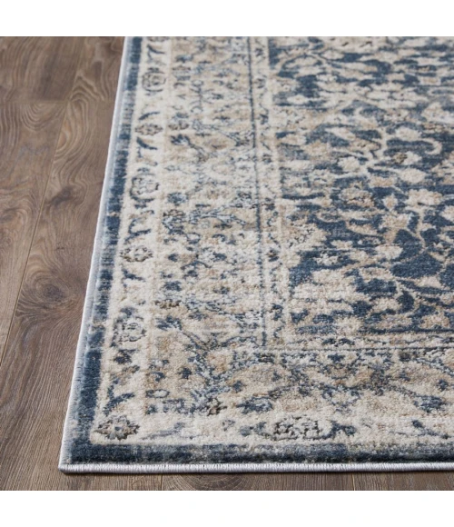 Loomaknoti Kehleigh Oviel Blue/Cream EK013 2 ft. X 3 ft. Rectangle Rug