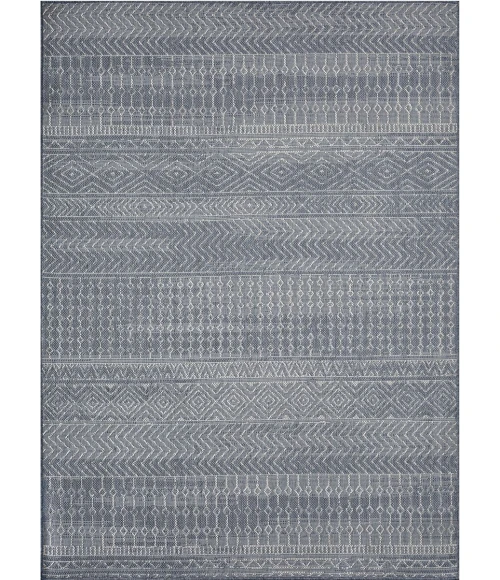 Loomaknoti Breyleigh Canderz Blue/Gray EB008 7 ft. 10 in. X 9 ft. 10 in. Rectangle Rug