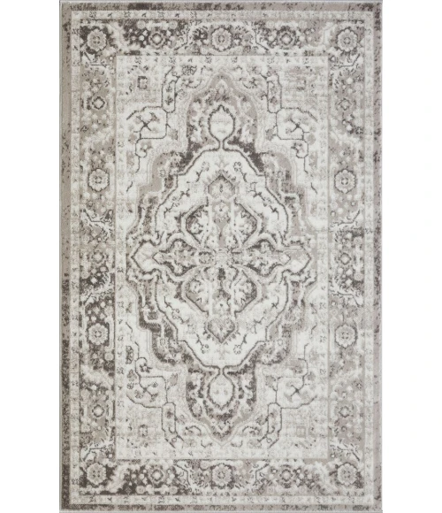 Loomaknoti Rhane Valok Gray/Cream ER003 3 ft. 3 in. X 5 ft. 3 in. Rectangle Rug