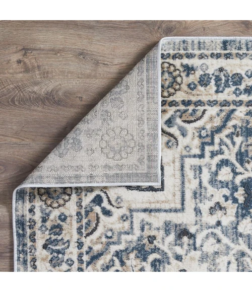 Loomaknoti Kehleigh Osdorn Blue/Cream EK009 2 ft. X 3 ft. Rectangle Rug