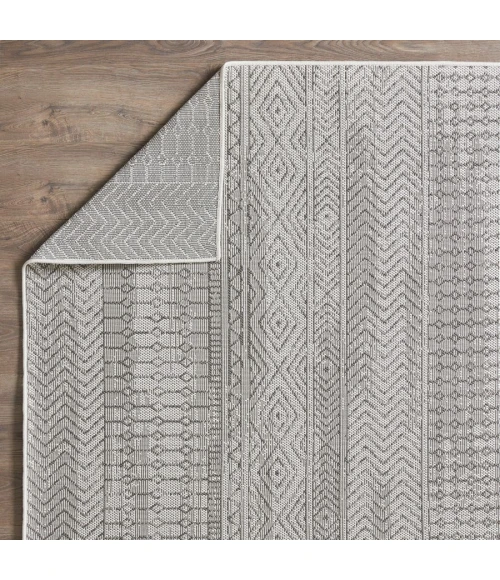 Loomaknoti Breyleigh Canderz Cream/Gray EB008 9 ft. 10 in. X 12 ft. 10 in. Rectangle Rug