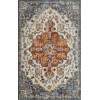 Loomaknoti Alsbrooke Kapirah Cream/Blue EA008 3 ft. 3 in. X 5 ft. 3 in. Rectangle Rug