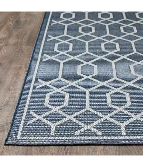 Loomaknoti Breyleigh Chendler Blue/Cream EB001 4 ft. X 6 ft. Rectangle Rug