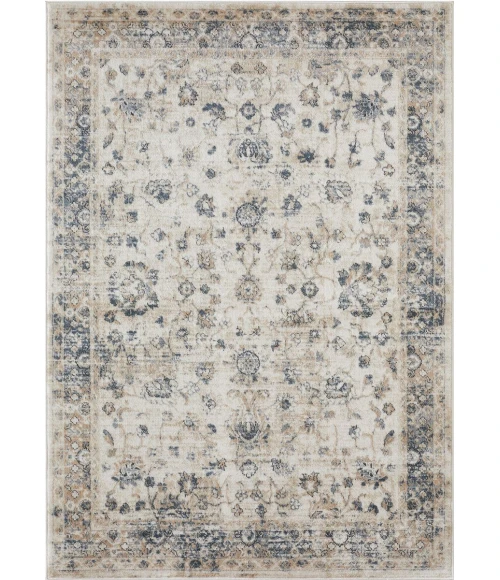 Loomaknoti Kehleigh Adrean Cream/Blue EK008 9 ft. 10 in. X 12 ft. 10 in. Rectangle Rug