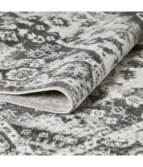 Loomaknoti Rhane Adleigh Cream/Gray ER012 5 ft. 3” X 7 ft. 3” Rectangle Rug