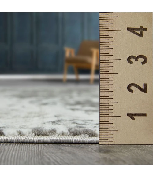 Loomaknoti Rhane Alelone Gray/Cream ER010 7 ft. 10 in. X 9 ft. 10 in. Rectangle Rug