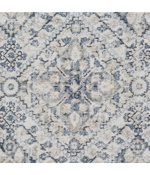 Loomaknoti Kehleigh Avnorie Cream/Blue EK012 6 ft. 7 in. X 9 ft. 2 in. Rectangle Rug