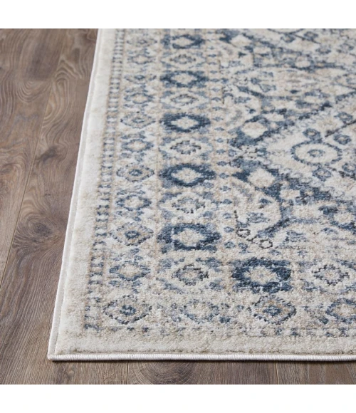 Loomaknoti Kehleigh Avnorie Cream/Blue EK012 6 ft. 7 in. X 9 ft. 2 in. Rectangle Rug