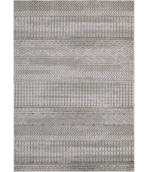 Loomaknoti Breyleigh Canderz Cream/Gray EB008 5 ft. 3 in. X 7 ft. 3 in. Rectangle Rug