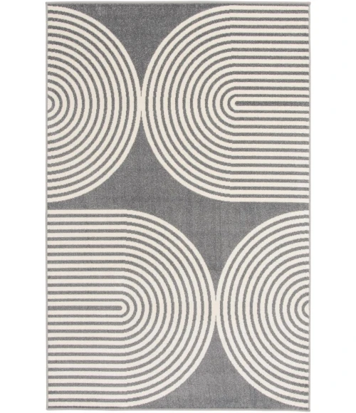 Loomaknoti Tecopa Milburm Gray/White ETR05GRW60 6 ft. 7” X 9 ft. 2” Rectangle Rug