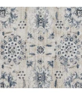 Loomaknoti Kehleigh Aylesh Cream/Blue EK016 3 ft. 3 in. X 5 ft. 3 in. Rectangle Rug
