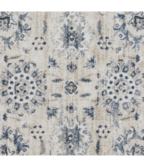 Loomaknoti Kehleigh Aylesh Cream/Blue EK016 3 ft. 3 in. X 5 ft. 3 in. Rectangle Rug