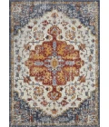 Loomaknoti Alsbrooke Kapirah Cream/Blue EA008 6 ft. 7 in. X 9 ft. 2 in. Rectangle Rug