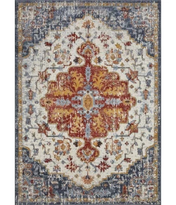 Loomaknoti Alsbrooke Kapirah Cream/Blue EA008 6 ft. 7 in. X 9 ft. 2 in. Rectangle Rug