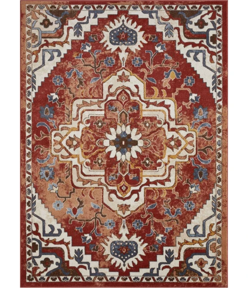 Loomaknoti Alsbrooke Zailorn Orange/Red EA006 9 ft. 10 in. X 12 ft. 10 in. Rectangle Rug