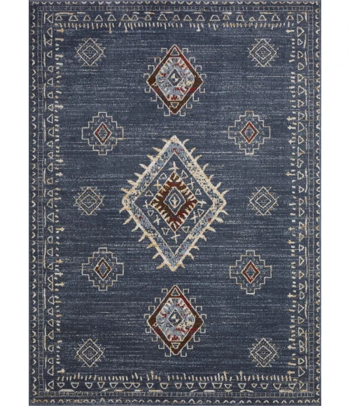 Loomaknoti Alsbrooke Temarnie Blue/Cream EA007 7 ft. 10 in. X 9 ft. 10 in. Rectangle Rug