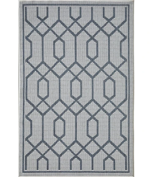 Loomaknoti Breyleigh Chendler Cream/Blue EB001 3 ft. X 5 ft. Rectangle Rug