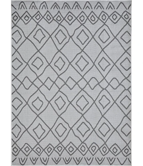 Loomaknoti Breyleigh Calvyn Cream/Gray EB004 5 ft. 3 in. X 7 ft. 3 in. Rectangle Rug