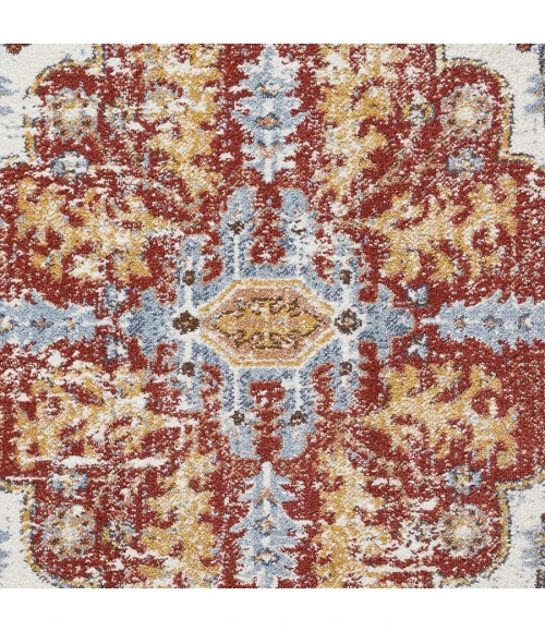 Loomaknoti Alsbrooke Kapirah Cream/Blue EA008 4 ft. X 6 ft. Rectangle Rug