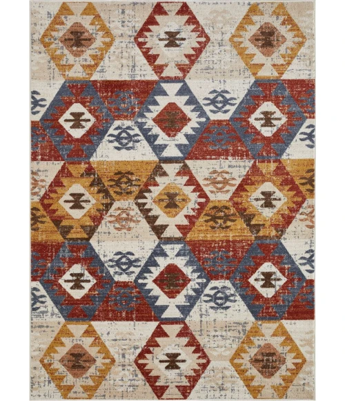 Loomaknoti Alsbrooke Bradin Cream/Orange EA003 7 ft. 10 in. X 9 ft. 10 in. Rectangle Rug