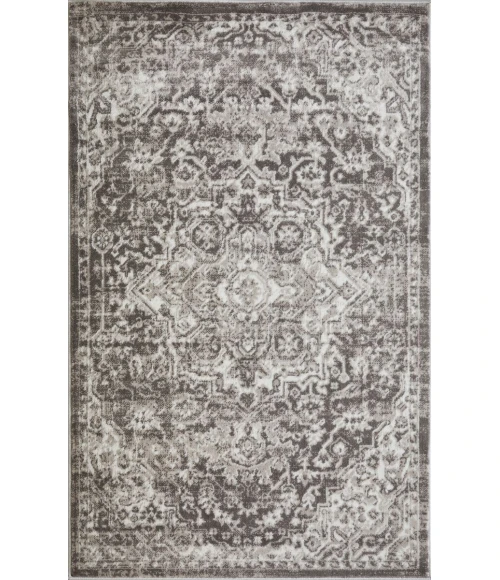 Loomaknoti Rhane Valeina Gray/Cream ER004 3 ft. 3 in. X 5 ft. 3 in. Rectangle Rug