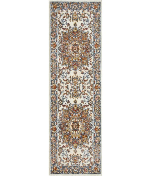 Loomaknoti Alsbrooke Amrenta Cream/Blue EA001 2 ft. X 6 ft. 7 in. Rectangle Rug
